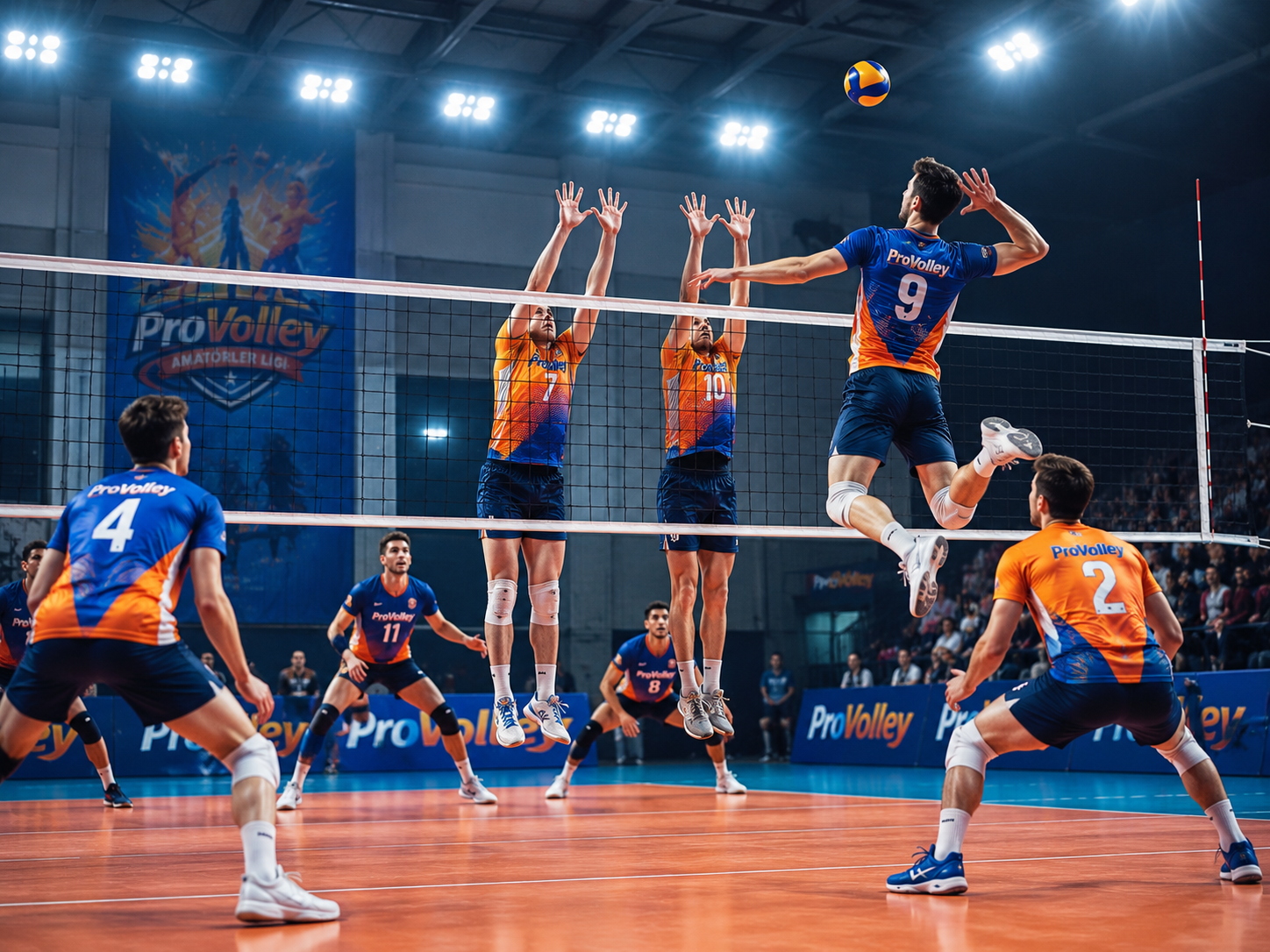 Volleyball players high fiving
